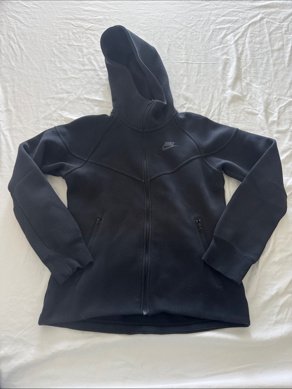Nike Tech Black Full-Zip Hooded Performance Jacket